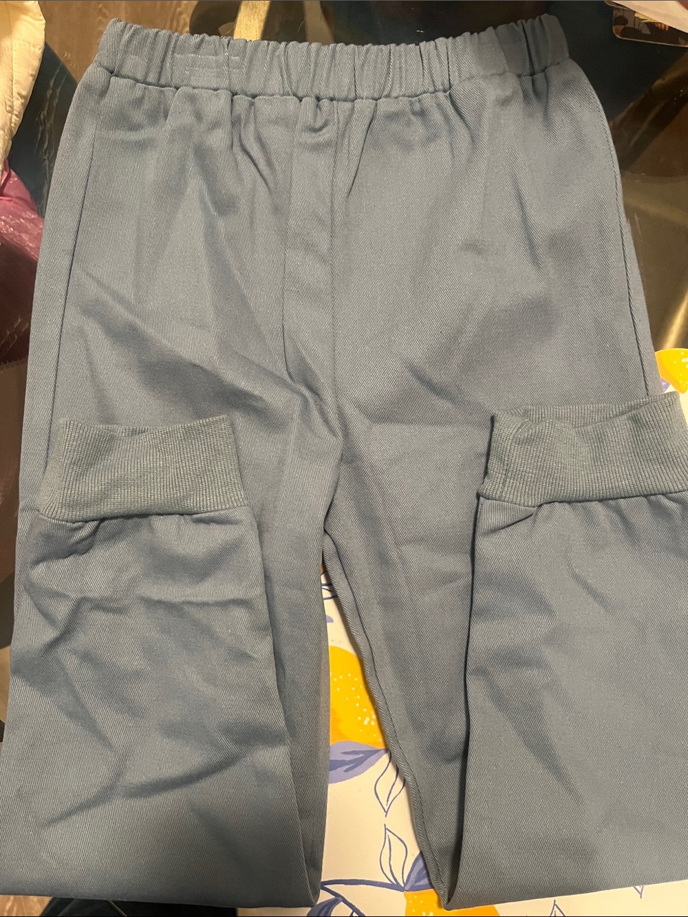 Kids Elastic-Waist Cargo Pants in Slate Blue
